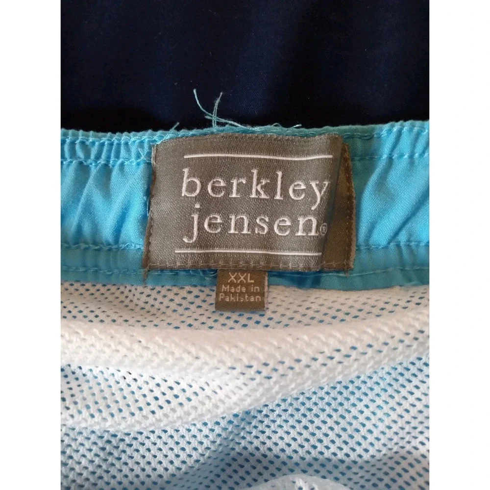 Berkley Jensen Men's Size XXL Blue Cotton‎ lined Swim Trunks Beach Pool